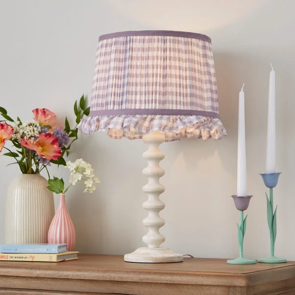 Carys Frilled Gingham Drum Lamp Shade 20 Carys Frilled Gingham Drum Lamp Shade - Image 19