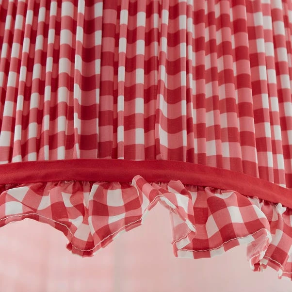 Carys Frilled Gingham Drum Lamp Shade 14 Carys Frilled Gingham Drum Lamp Shade - Image 13