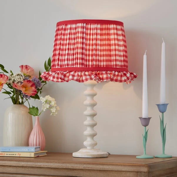 Carys Frilled Gingham Drum Lamp Shade 15 Carys Frilled Gingham Drum Lamp Shade - Image 14