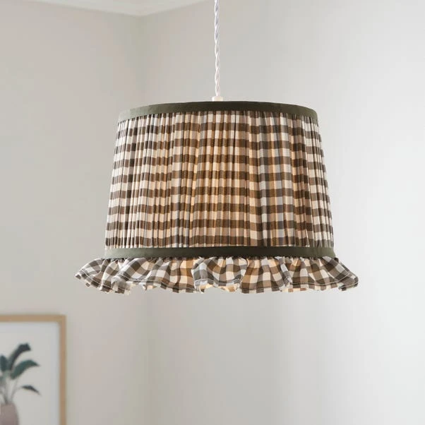 Carys Frilled Gingham Drum Lamp Shade 7 Carys Frilled Gingham Drum Lamp Shade - Image 6