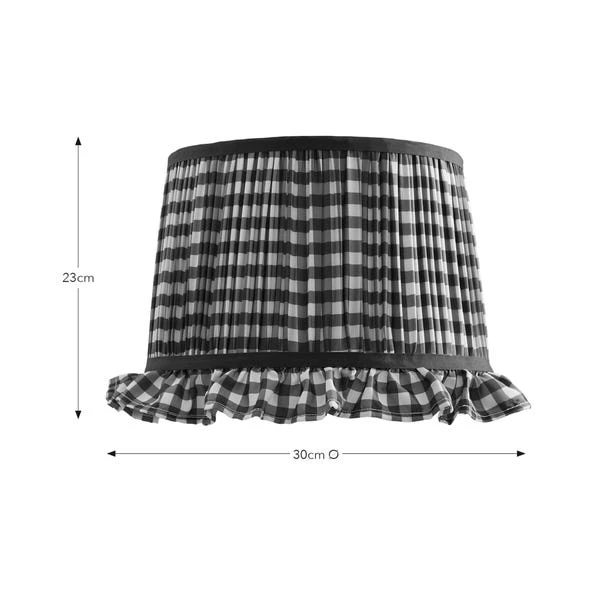 Carys Frilled Gingham Drum Lamp Shade 11 Carys Frilled Gingham Drum Lamp Shade - Image 10