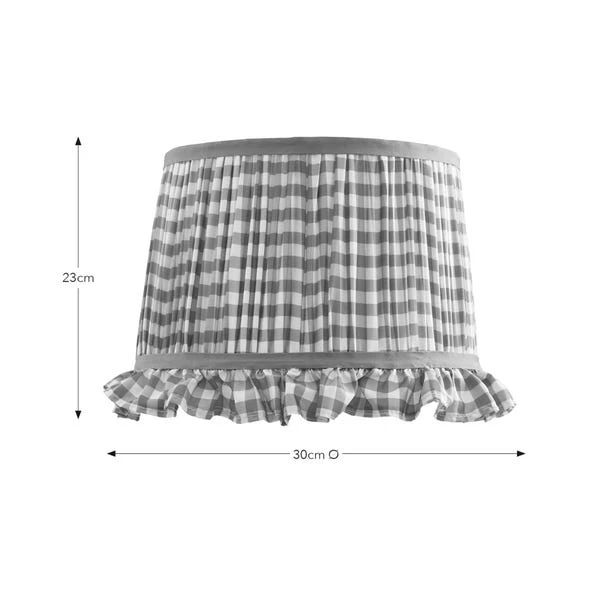 Carys Frilled Gingham Drum Lamp Shade 6 Carys Frilled Gingham Drum Lamp Shade - Image 5