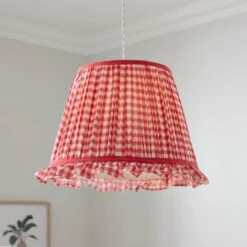 Carys Frilled Gingham Lamp Shade 32 Carys Frilled Gingham Lamp Shade -Dunelm 30923638