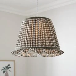 Carys Frilled Gingham Lamp Shade 27 Carys Frilled Gingham Lamp Shade -Dunelm 30923639