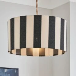 Beatrice Stripe Shallow Drum Lamp Shade -Dunelm 30923659