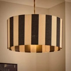 Beatrice Stripe Shallow Drum Lamp Shade -Dunelm 30923659 alt01