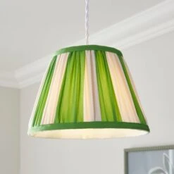 Pride & Joy Green Stripe Lamp Shade -Dunelm 30923670