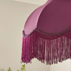 Carmona Fringed Satin Lamp Shade -Dunelm 30923735 alt02