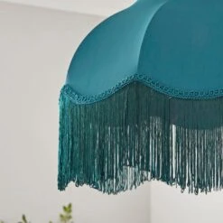Carmona Fringed Satin Lamp Shade -Dunelm 30923736 alt02