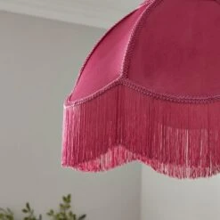 Carmona Fringed Velvet Lamp Shade -Dunelm 30923739 alt02