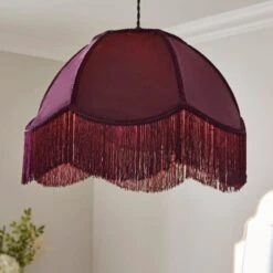 Carmona Fringed Velvet Lamp Shade -Dunelm 30923740