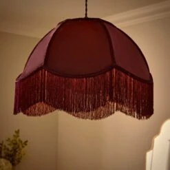 Carmona Fringed Velvet Lamp Shade -Dunelm 30923740 alt01