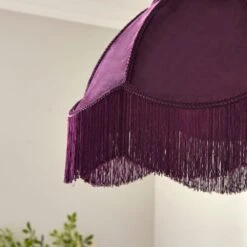 Carmona Fringed Velvet Lamp Shade -Dunelm 30923740 alt02