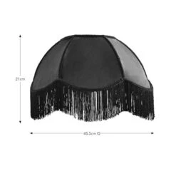 Carmona Fringed Velvet Lamp Shade -Dunelm 30923740 alt08