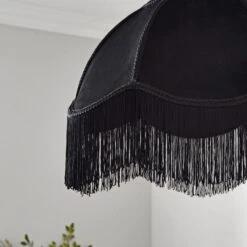 Carmona Fringed Velvet Lamp Shade -Dunelm 30923743 alt02