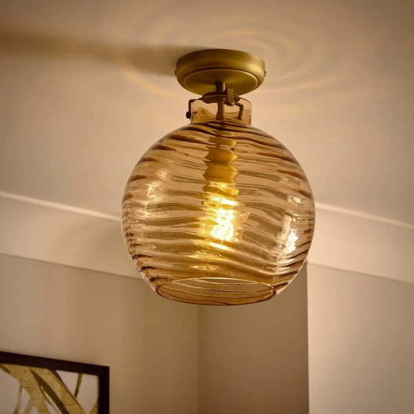 Amber Wave Semi Flush Ceiling Light 4 Amber Wave Semi Flush Ceiling Light - Image 2
