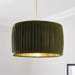 Sawyer Pleated Velvet Drum Lamp Shade 34 Sawyer Pleated Velvet Drum Lamp Shade -Dunelm 30923797