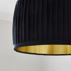Sawyer Pleated Velvet Drum Lamp Shade 28 Sawyer Pleated Velvet Drum Lamp Shade -Dunelm 30923800 alt02
