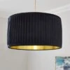 Sawyer Pleated Velvet Drum Lamp Shade 1 Sawyer Pleated Velvet Drum Lamp Shade -Dunelm 30923801
