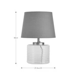 Charelle Ribbed Glass Table Lamp 25 Charelle Ribbed Glass Table Lamp -Dunelm 30923802 alt08