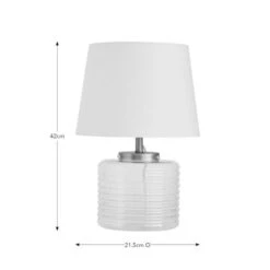 Charelle Ribbed Glass Table Lamp 19 Charelle Ribbed Glass Table Lamp -Dunelm 30923803 alt08