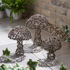 Set Of 3 Mushroom LED Indoor Outdoor Lights -Dunelm 30925201 alt01