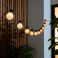 Globe 10 LED Indoor Outdoor Solar String Lights 6 Globe 10 LED Indoor Outdoor Solar String Lights -Dunelm 30925552 alt01