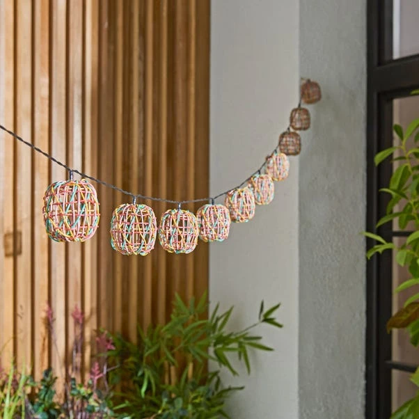 Rattan Woven 10 LED Indoor Outdoor Solar String Lights 3 Rattan Woven 10 LED Indoor Outdoor Solar String Lights