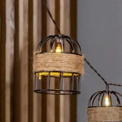 Cylinder 10 LED Indoor Outdoor Solar String Lights -Dunelm 30925560 alt02