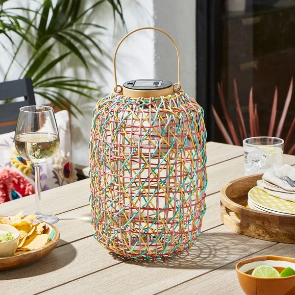 Rattan Woven LED Indoor Outdoor Solar Lantern 3 Rattan Woven LED Indoor Outdoor Solar Lantern