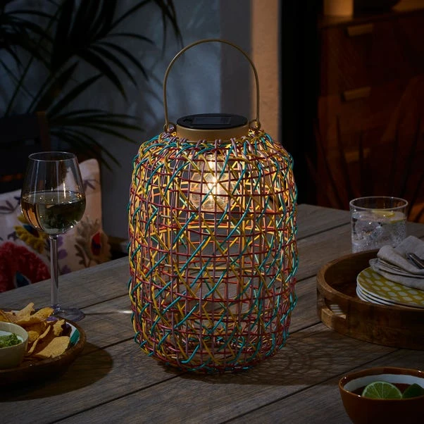 Rattan Woven LED Indoor Outdoor Solar Lantern 4 Rattan Woven LED Indoor Outdoor Solar Lantern - Image 2
