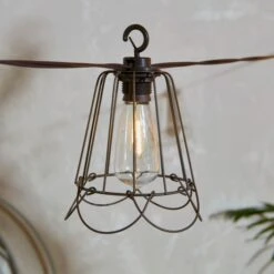 Cafe Metal 8 LED Indoor Outdoor Solar String Lights 7 Cafe Metal 8 LED Indoor Outdoor Solar String Lights -Dunelm 30925563 alt02