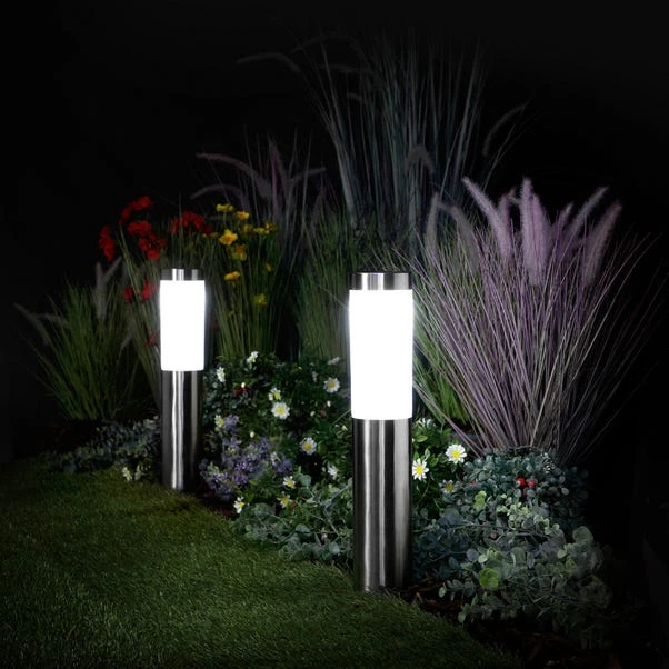 Set Of 2 Frosted LED Bollards 3 Set Of 2 Frosted LED Bollards
