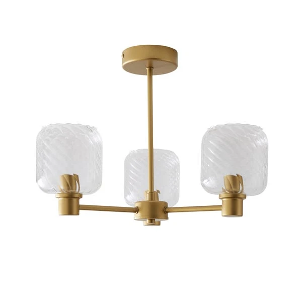 Erika Ribbed 3 Light Semi Flush Ceiling Light 21 Erika Ribbed 3 Light Semi Flush Ceiling Light - Image 19