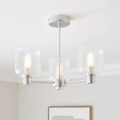 Erika Ribbed 3 Light Semi Flush Ceiling Light 28 Erika Ribbed 3 Light Semi Flush Ceiling Light -Dunelm 30945023