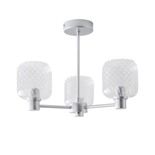 Erika Ribbed 3 Light Semi Flush Ceiling Light 15 Erika Ribbed 3 Light Semi Flush Ceiling Light - Image 13