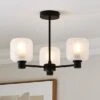 Erika Ribbed 3 Light Semi Flush Ceiling Light 2 Erika Ribbed 3 Light Semi Flush Ceiling Light -Dunelm 30945041