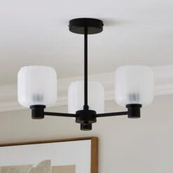 Erika Ribbed 3 Light Semi Flush Ceiling Light 26 Erika Ribbed 3 Light Semi Flush Ceiling Light -Dunelm 30945041 alt05
