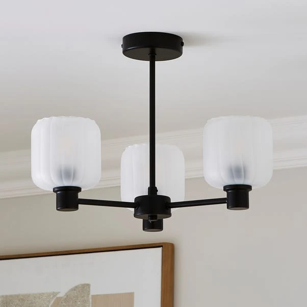 Erika Ribbed 3 Light Semi Flush Ceiling Light 8 Erika Ribbed 3 Light Semi Flush Ceiling Light - Image 6