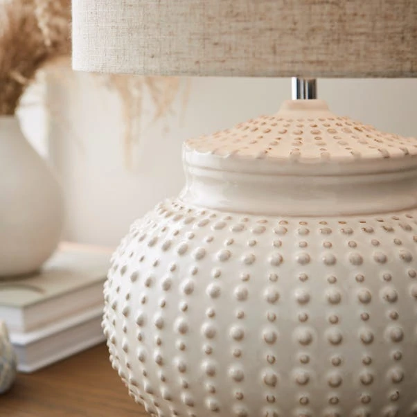 Zeeburg Urchin Ceramic Cream Table Lamp 5 Zeeburg Urchin Ceramic Cream Table Lamp - Image 3