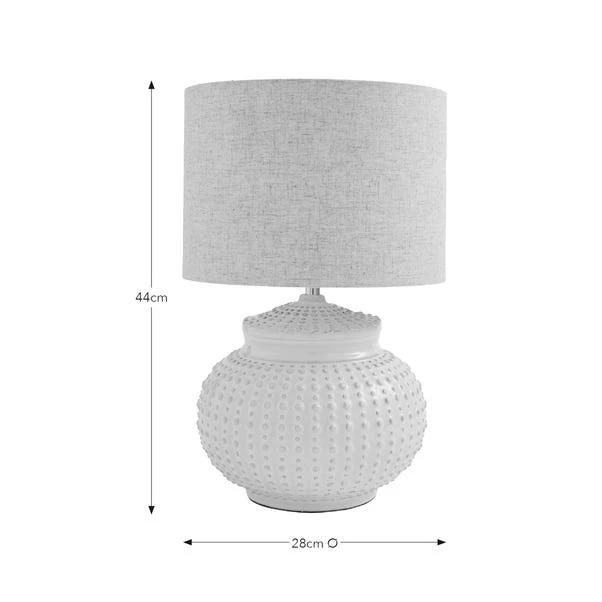 Zeeburg Urchin Ceramic Cream Table Lamp 8 Zeeburg Urchin Ceramic Cream Table Lamp - Image 6