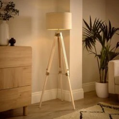Return - Trio Tripod Floor Lamp, Light Wood 14 Return - Trio Tripod Floor Lamp, Light Wood -Dunelm 30991250 alt02
